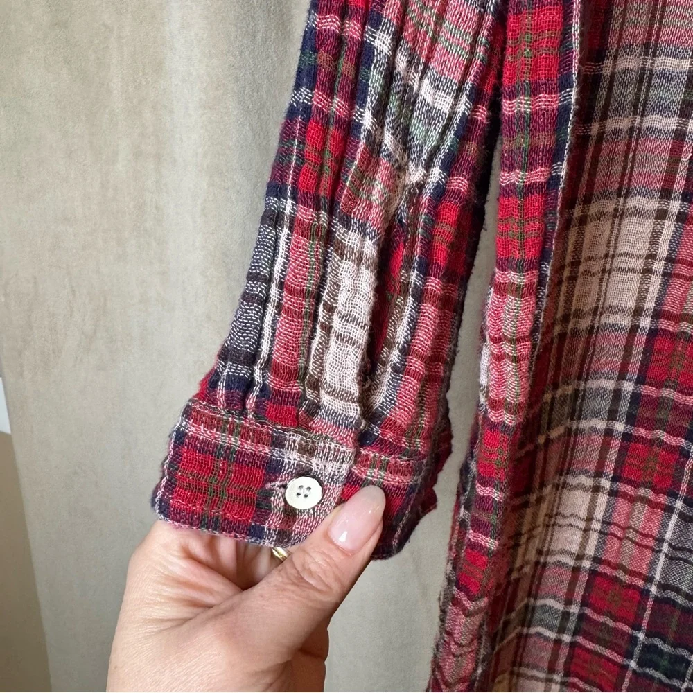 Velvet‎ by Graham & Spencer Red and White Plaid Dress tunic made in India